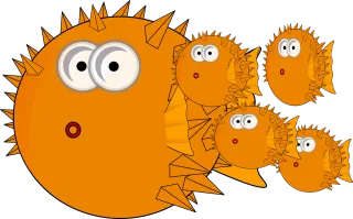 Fishes Balloon Family Stickdatei
