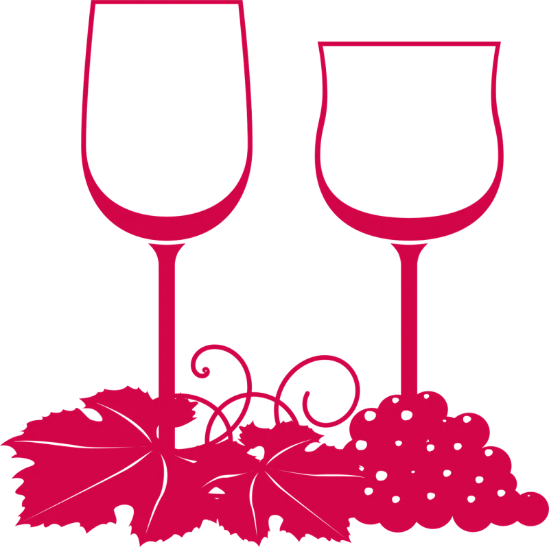 Glasses Wine Grapes Stickdatei – Essen & Trinken