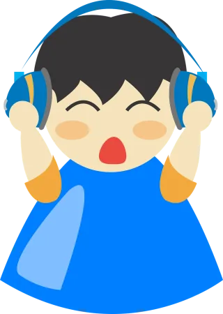 Boy Headphone Music Stickdatei