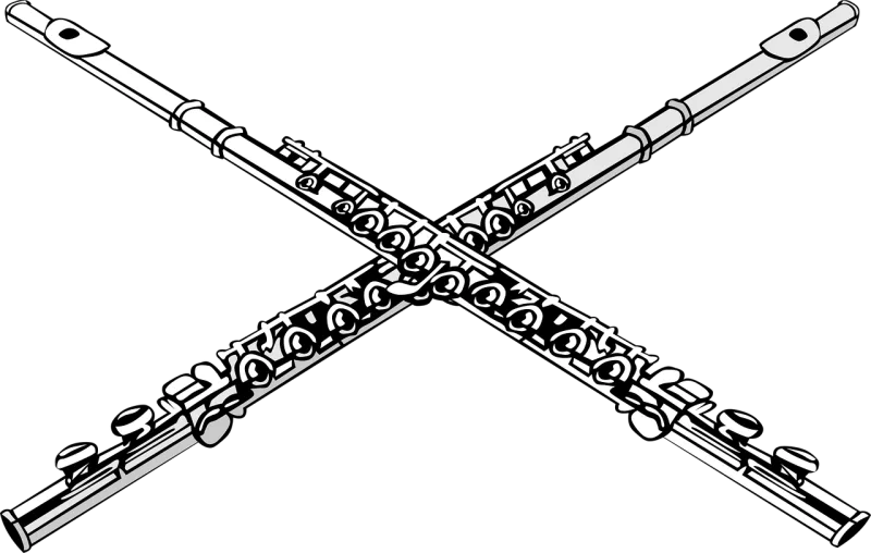 Flutes Crossed Music Stickdatei – Musik
