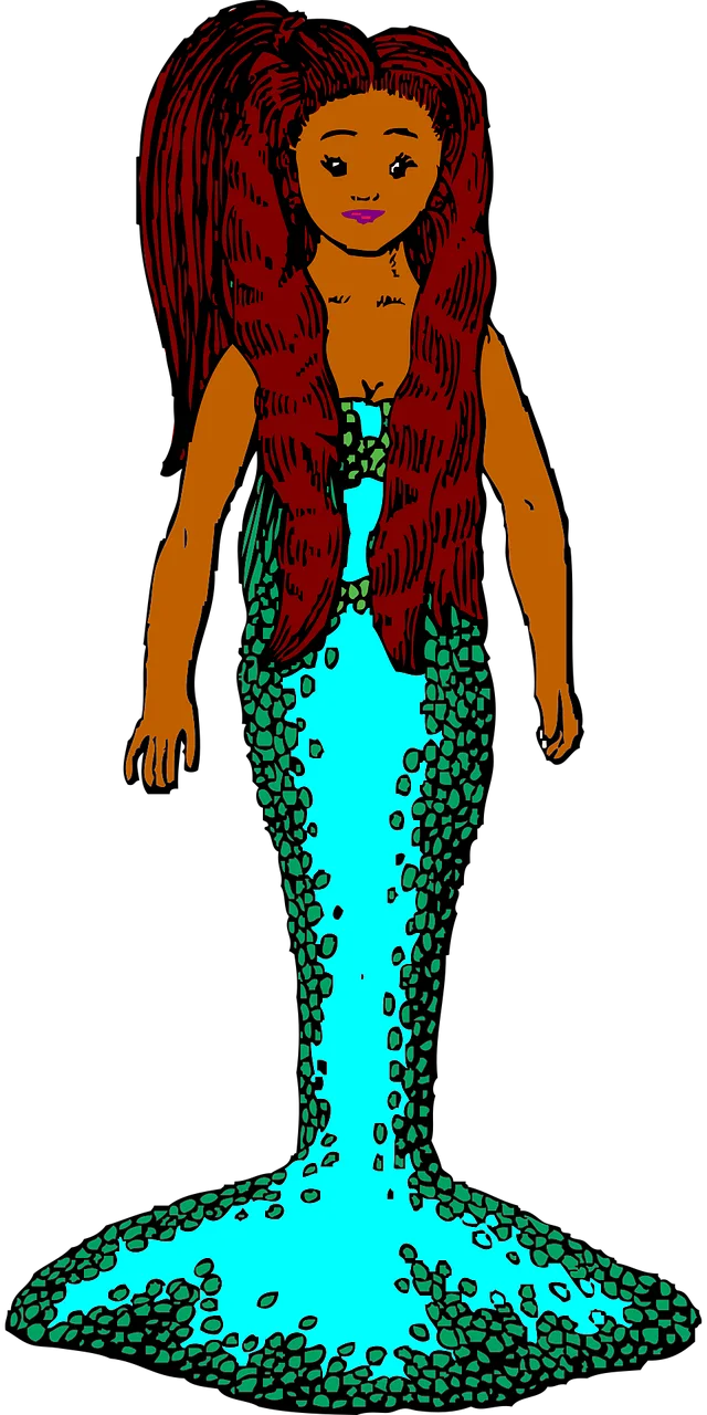 Mermaid Fish Redhead Stickdatei – Kinder