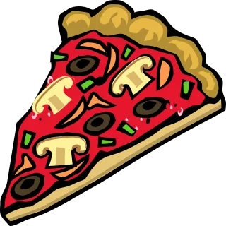 Pizza Mushroom Peppers Stickdatei