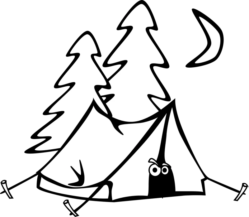 Camping Tent Eyes Stickdatei – Natur