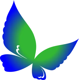 Butterfly Green Blue Stickdatei