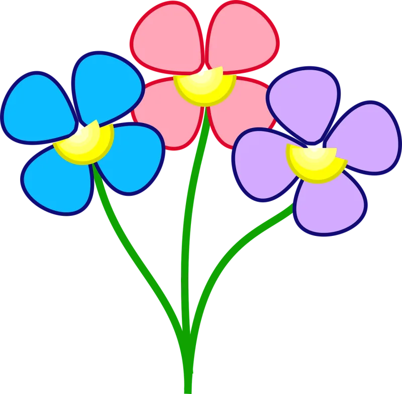Flowers Three Blue Stickdatei – Blumen