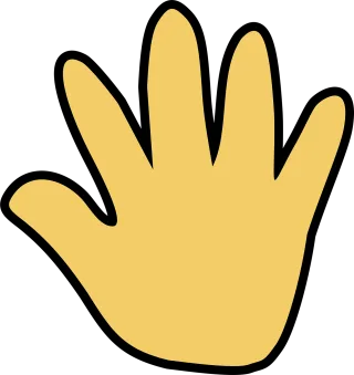 Hand Open Cartoon Stickdatei – Natur