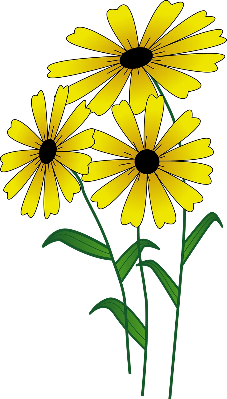 Flowers Yellow Bright Stickdatei – Blumen