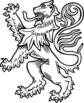 Lion White Rampant Stickdatei