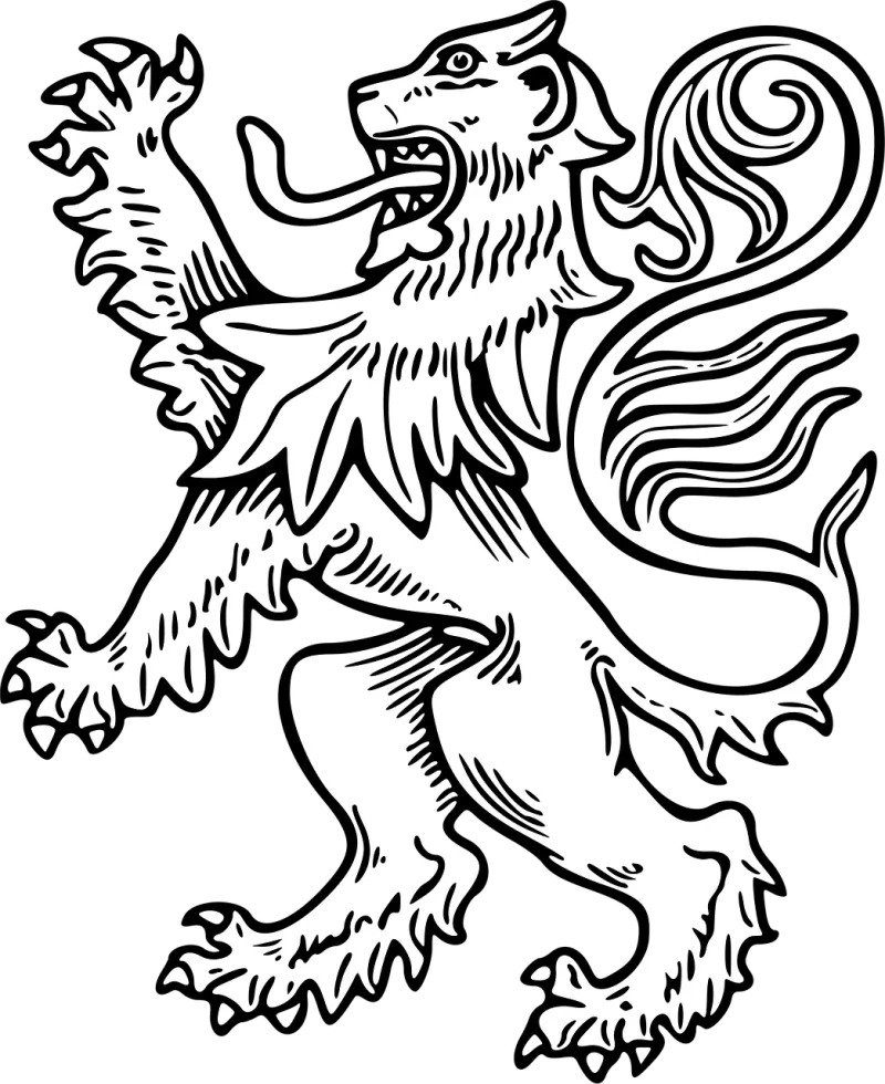 Lion White Rampant Stickdatei – Tiere