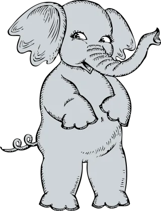 Elephant Cute Cartoon Stickdatei