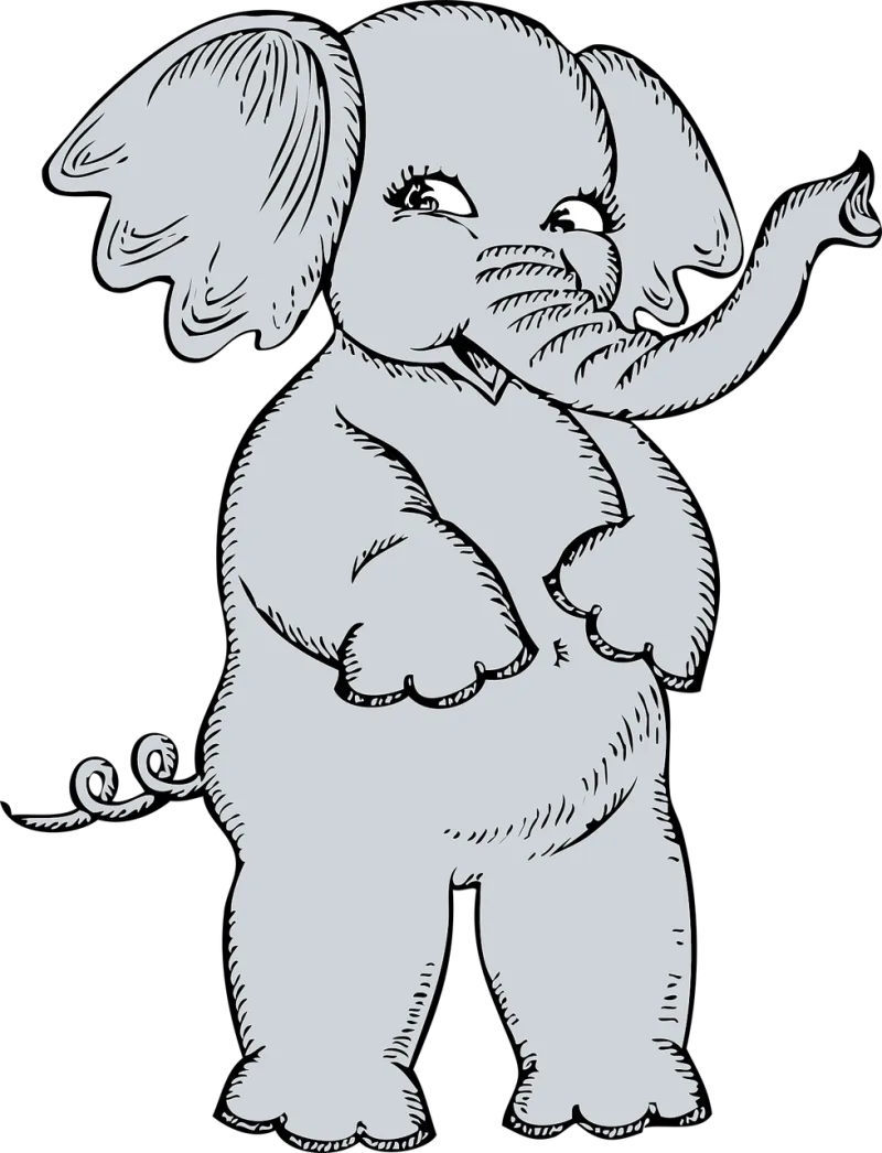Elephant Cute Cartoon Stickdatei – Tiere
