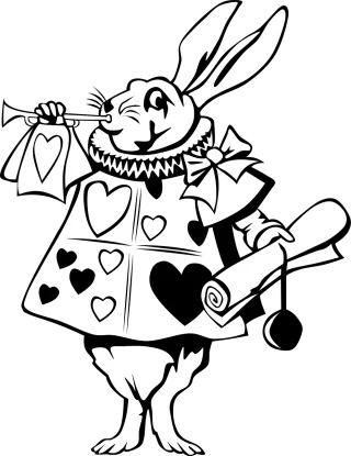 Rabbit Alice in wonderland Character Stickdatei