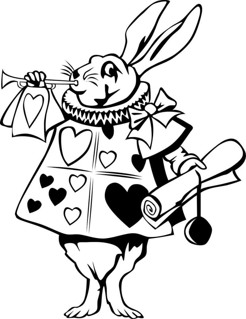 Rabbit Alice in wonderland Character Stickdatei – Musik