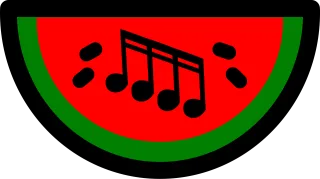 Music Watermelon Notes Stickdatei