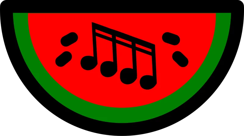 Music Watermelon Notes Stickdatei – Essen & Trinken