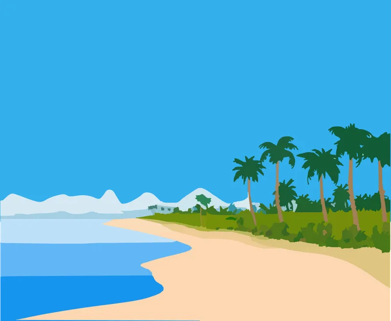 Beach Nature Island Stickdatei – Natur