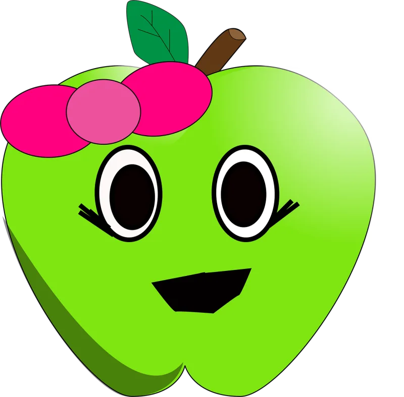 Apple Green Smile Stickdatei – Essen & Trinken