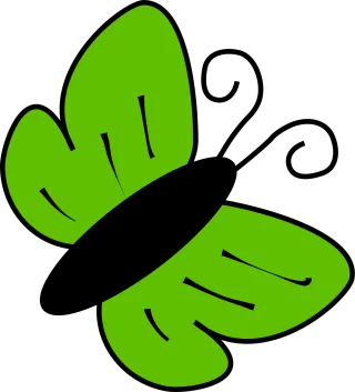Butterfly Green Insects Stickdatei