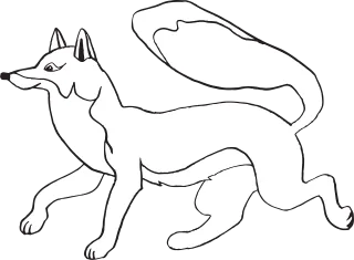 Fox Running Tail Stickdatei