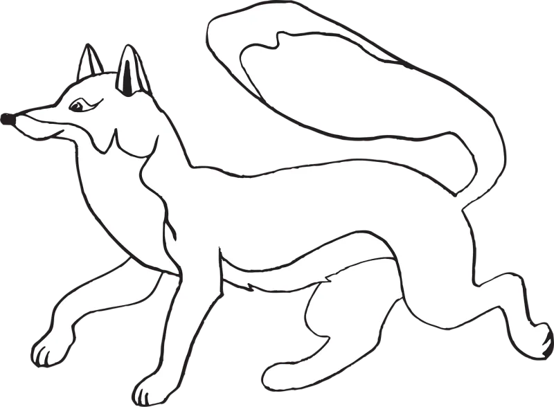 Fox Running Tail Stickdatei – Tiere