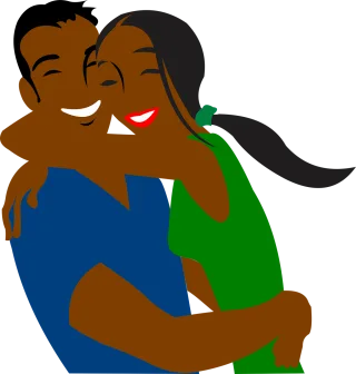Couple Happy Hugging Stickdatei