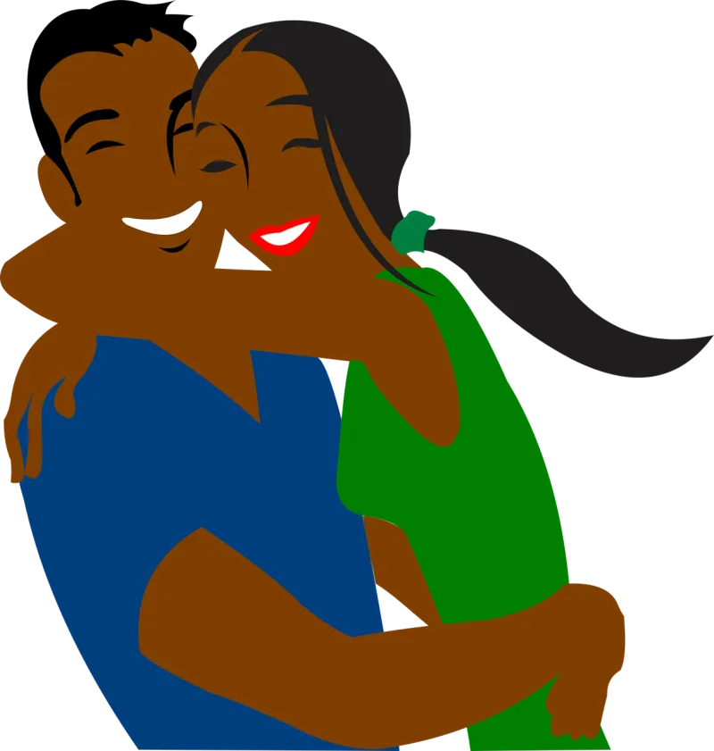 Couple Happy Hugging Stickdatei – Herzen & Liebe