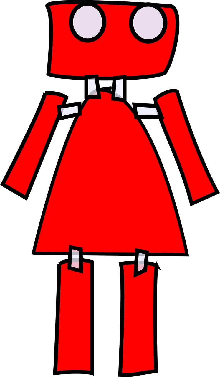 Robot Female Girl Stickdatei – Kinder
