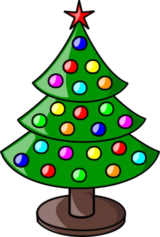 Christmas Tree Decorated Stickdatei