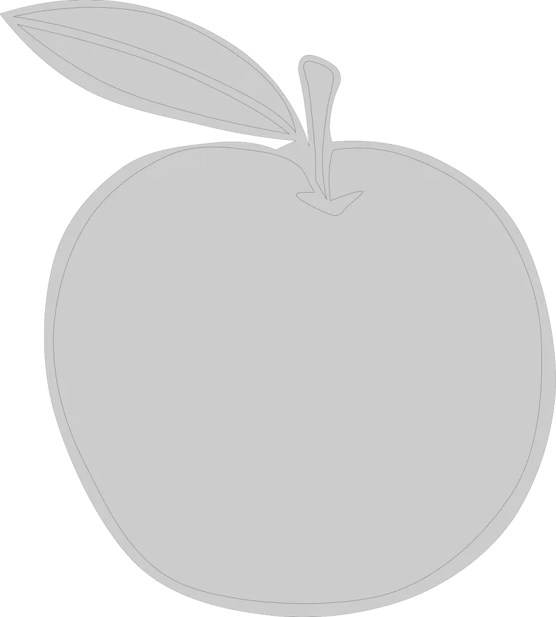 Apple Gray Leaf Stickdatei – Essen & Trinken