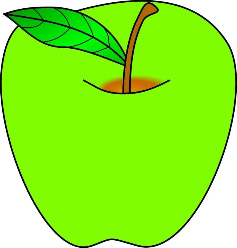 Apple Green Leaf Stickdatei – Essen & Trinken