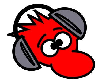 Character Red Headphones Stickdatei