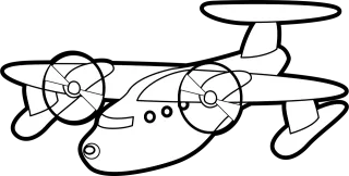 Propeller-driven airplane Fly White Stickdatei