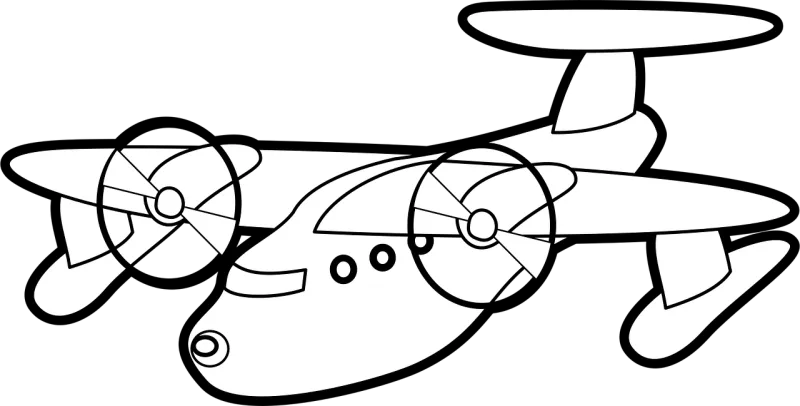 Propeller-driven airplane Fly White Stickdatei – Kinder