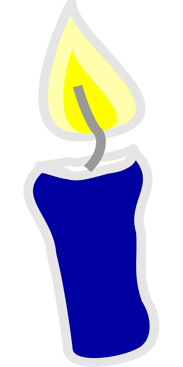 Candle Burning Blue Stickdatei – Weihnachten