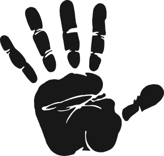 Hand Print Grey Stickdatei