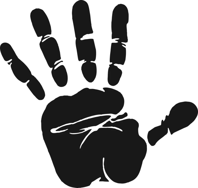 Hand Print Grey Stickdatei – Natur