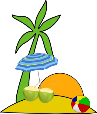 Beach Palmtree Sun set Stickdatei