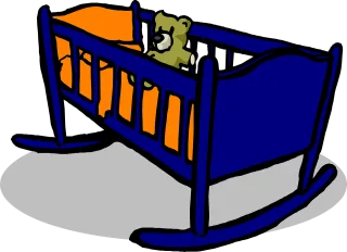 Crib Cradle Blue Stickdatei – Kinder