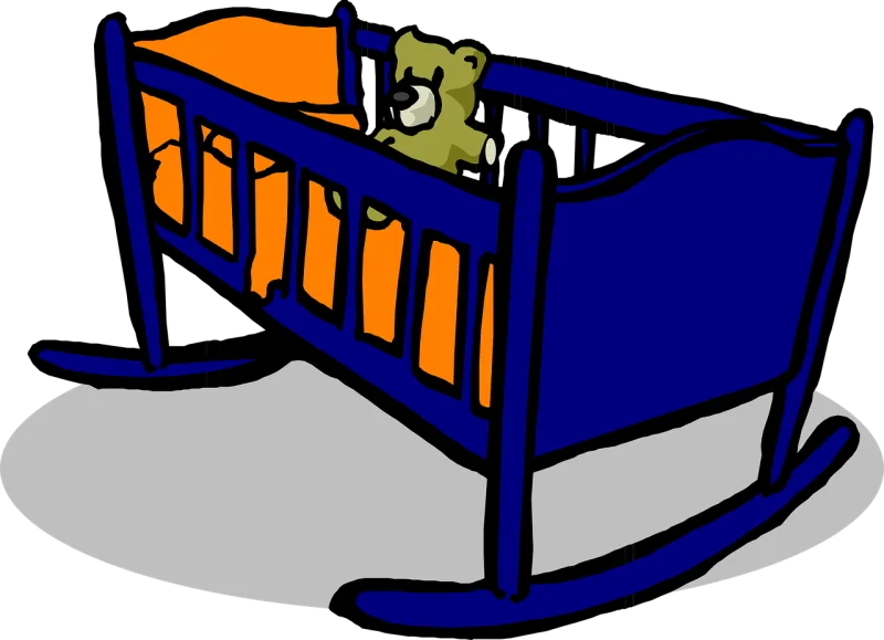 Crib Cradle Blue Stickdatei – Kinder