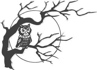 Owl Tree Nature Stickdatei