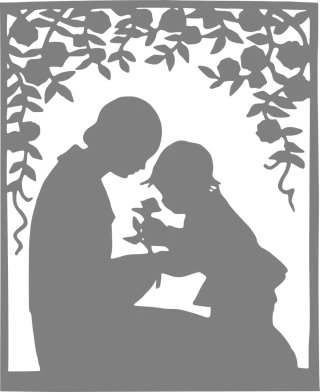 Mother Child Flower background Stickdatei