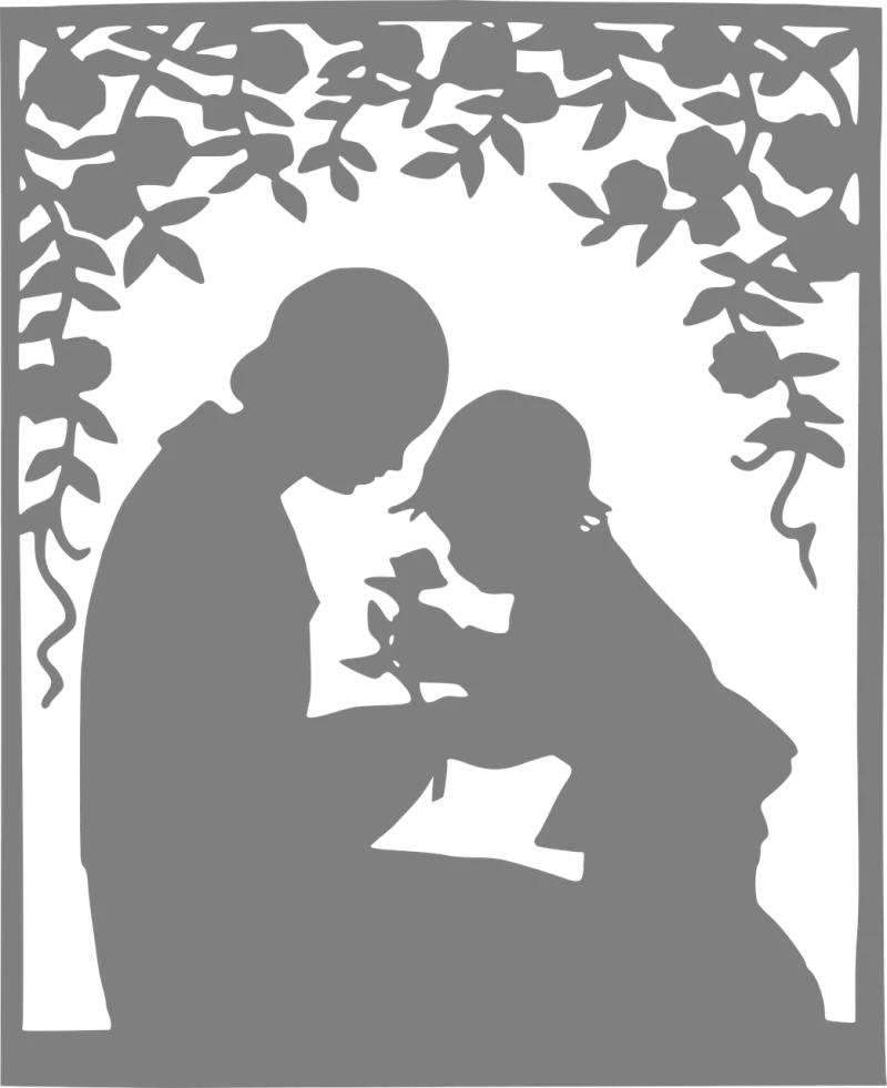 Mother Child Flower background Stickdatei – Weihnachten