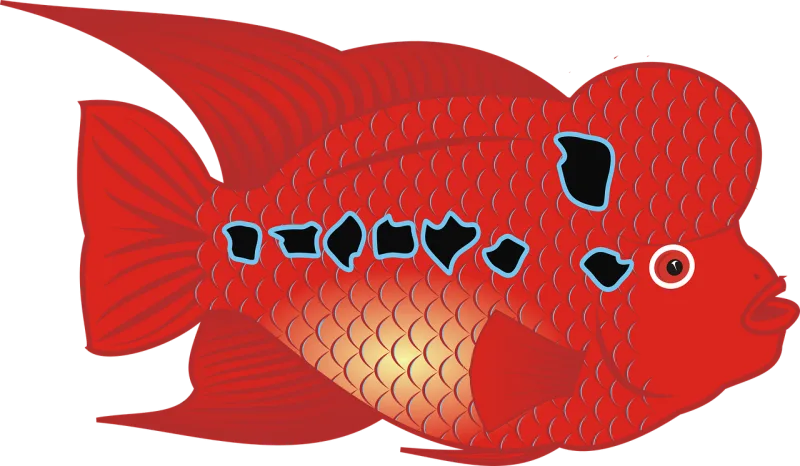 Fish Red Horn Stickdatei – Tiere