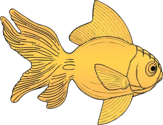Gold Nature Fish Stickdatei