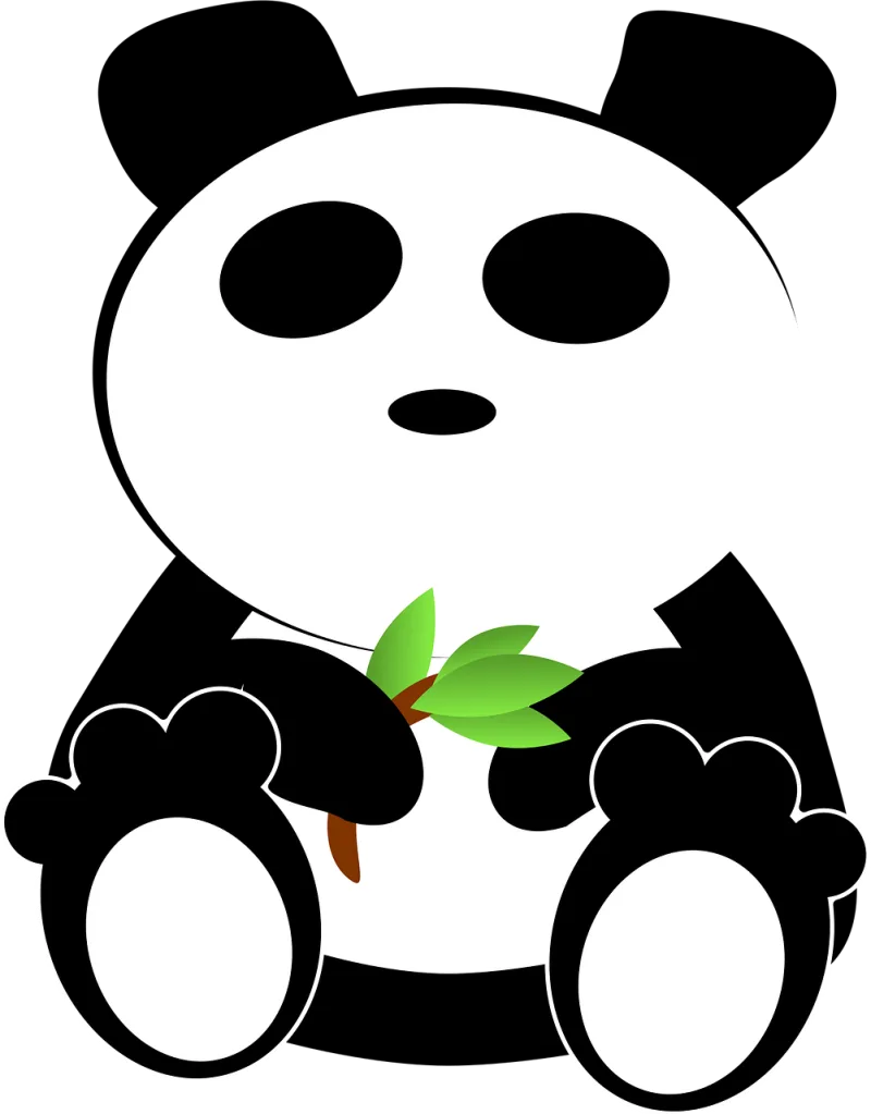 Bamboo Panda Eating Stickdatei – Tiere