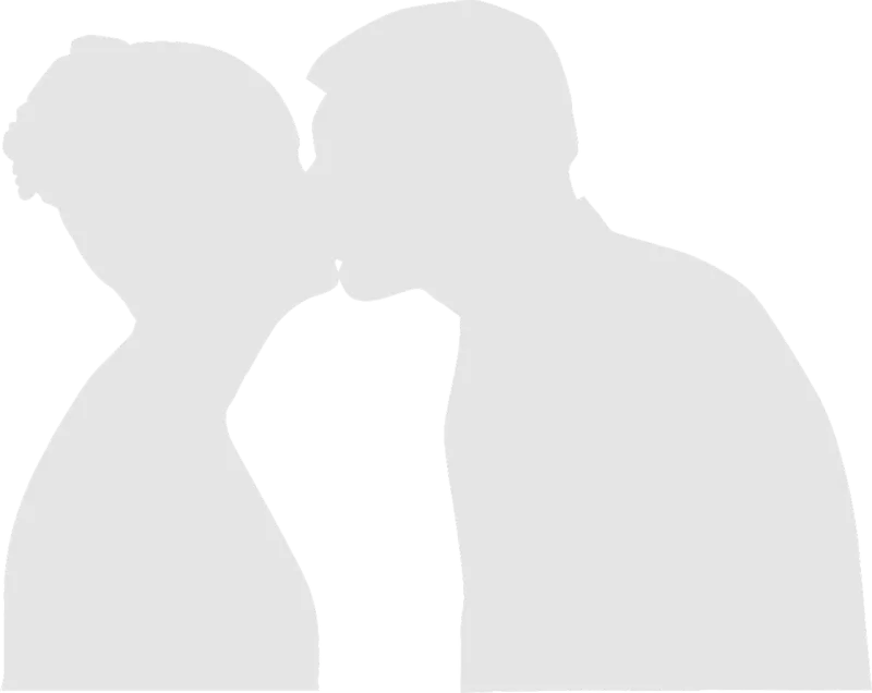Couple Kissing Silhouette Stickdatei – Herzen & Liebe