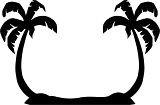 Palm trees Facing Black silhouettes Stickdatei