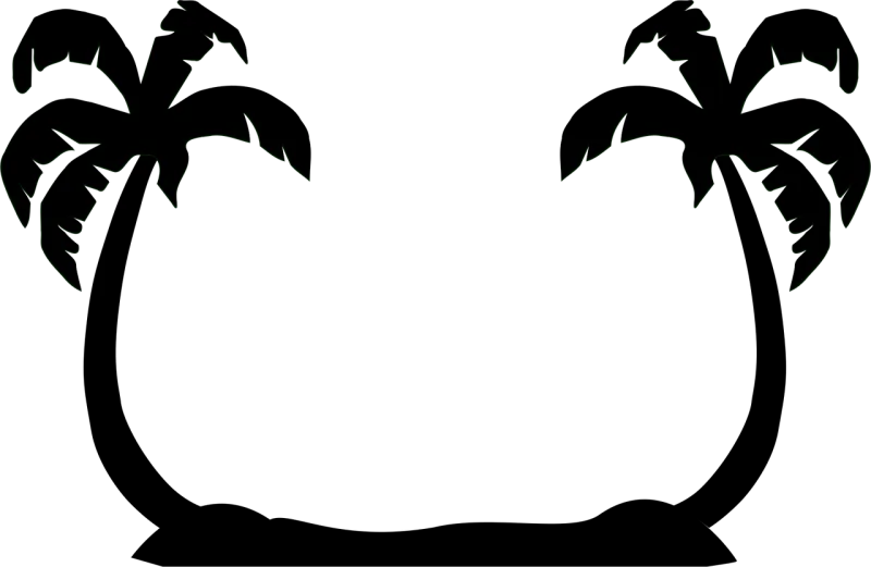 Palm trees Facing Black silhouettes Stickdatei – Natur