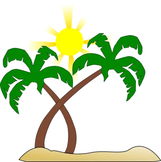 Beach Palm tree Sun Stickdatei