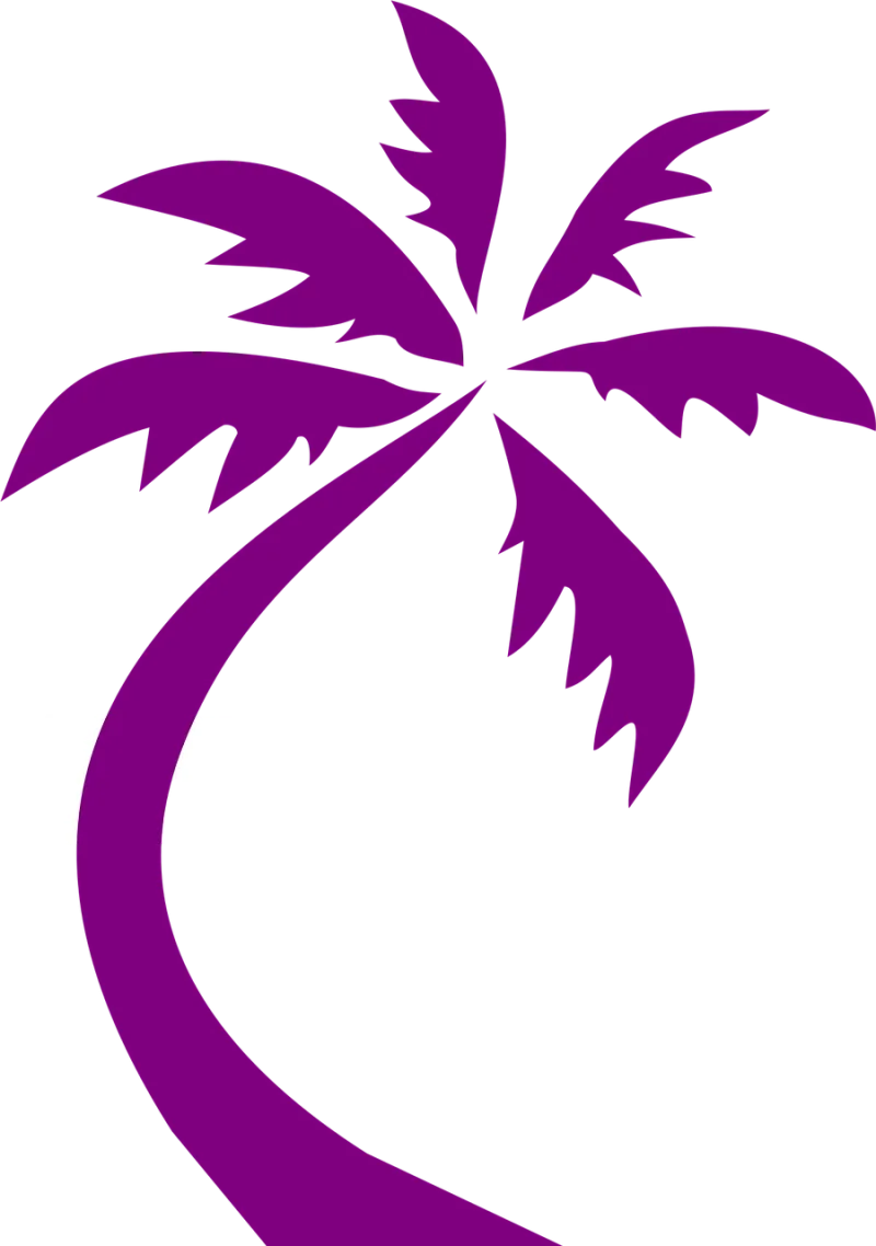 Palm tree Design Purple Stickdatei – Natur